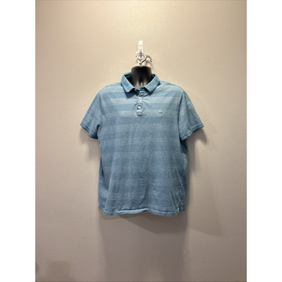 Michael Kors Women's Blue‎ Striped Short Sleeve Polo Shirt Size XXL - Picture 1 of 4